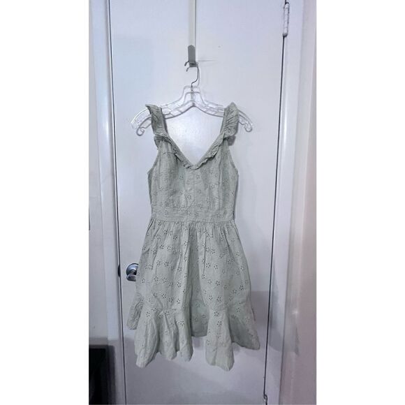 GUESS GREEN SHARON EYELET MINI DRESS SIZE XS NEW  P1-86 - Picture 3 of 13